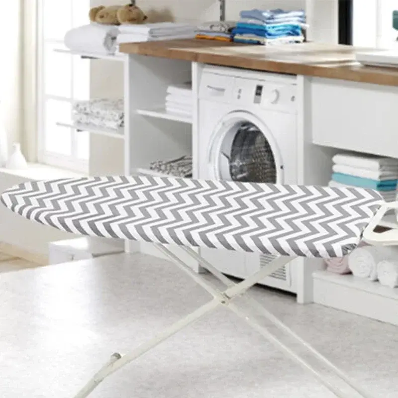 Simple Ironing Board Cover Cotton Padded Ironing Board Replacement Cloth Cover Blue Stripe Dust Cover Washable 150x50cm
