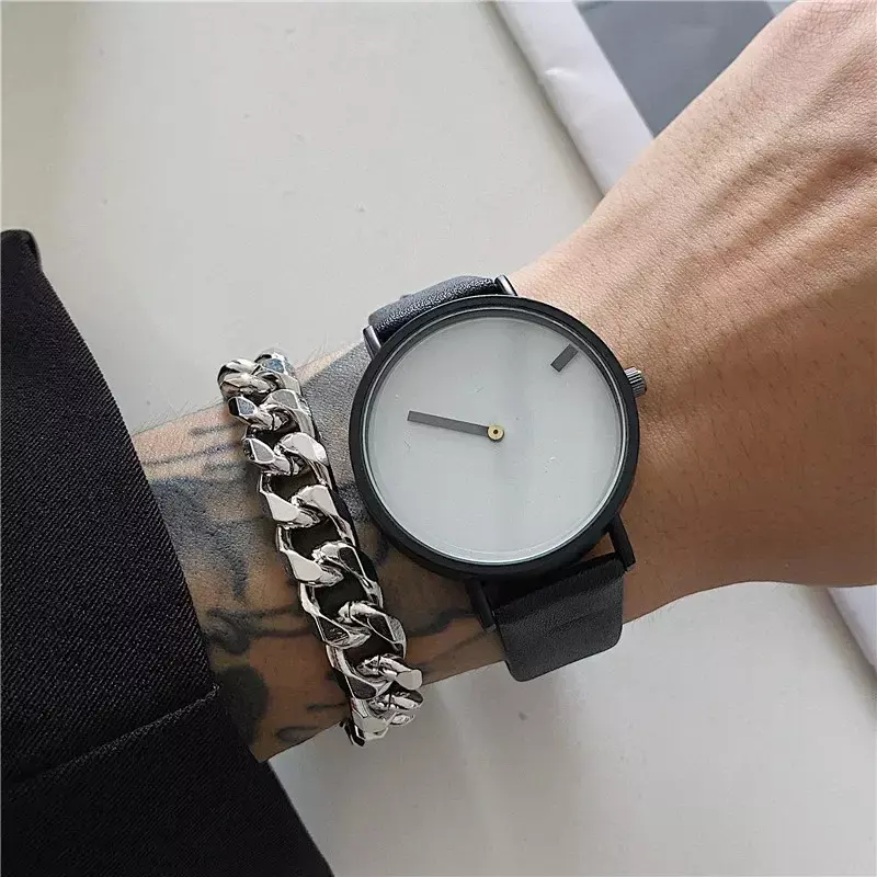Reloj de diseño minimalista japonés para hombres y mujeres, reloj de moda, único, resistente al agua, creativo