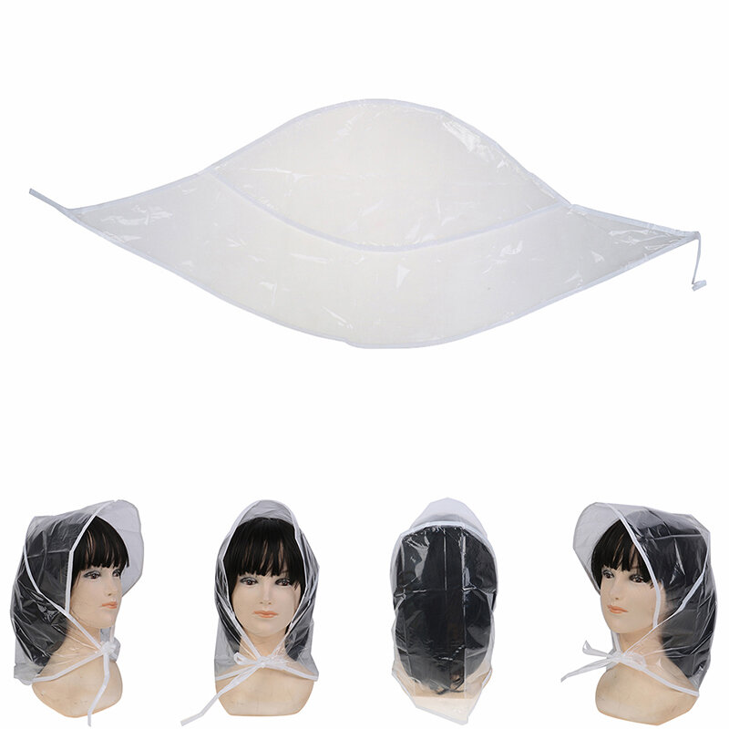 Creative Men Women Unisex Plastic Rain Visor Hat Foldable Kids Hiking Fishing Waterproof Windproof Hair Protection Cap