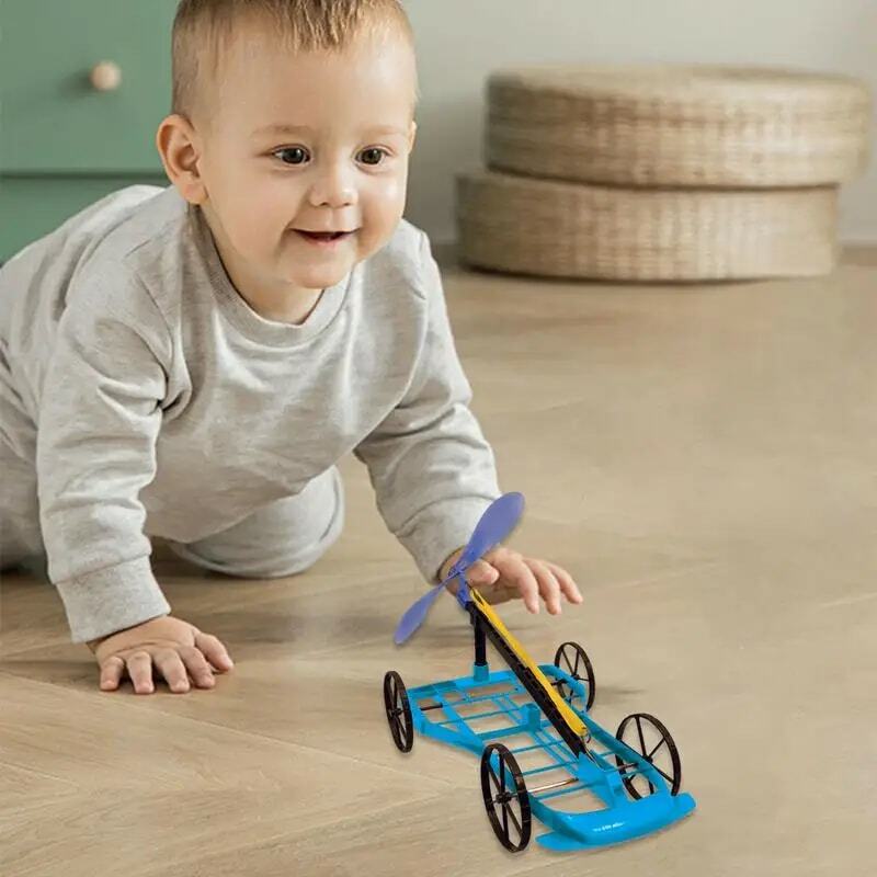 Mainan sains anak DIY buatan tangan mobil angin mainan percobaan ilmiah penemuan kecil roda perahu mainan pendidikan sains fisik