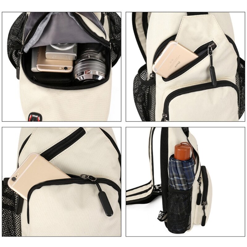 Unisex Small Sling Backpack Multipurpose Waterproof Crossbody Shoulder Chest Bag Travel Hiking Large Capacity Daypack