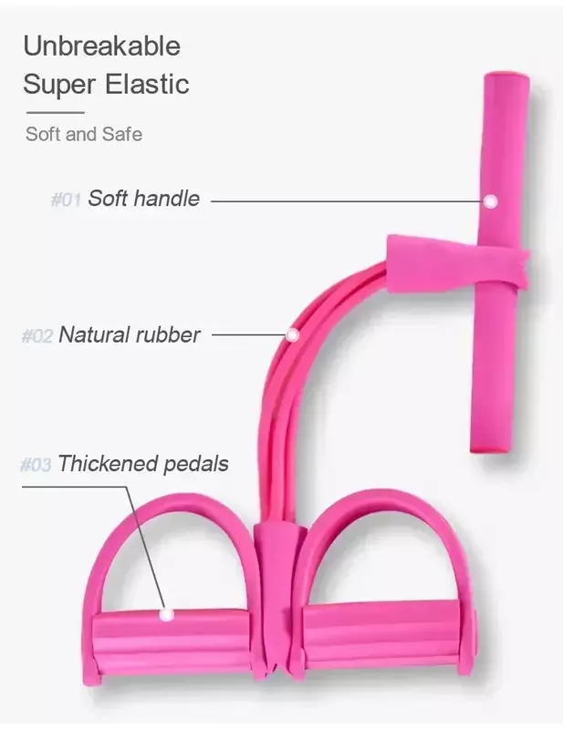 Taśmy oporowe elastyczny gumy do fitnessu do ćwiczeń sportowych w domu wielofunkcyjny przenośny 4-rurowy elastyczny ściągacz pedału