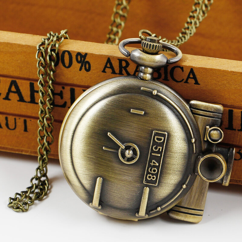 คอลเลกชันนาฬิกาสร้างสรรค์มีสไตล์แบบพกมีจี้ Jam rantai สำหรับผู้ชายสร้อยคอควอตซ์ย้อนยุค