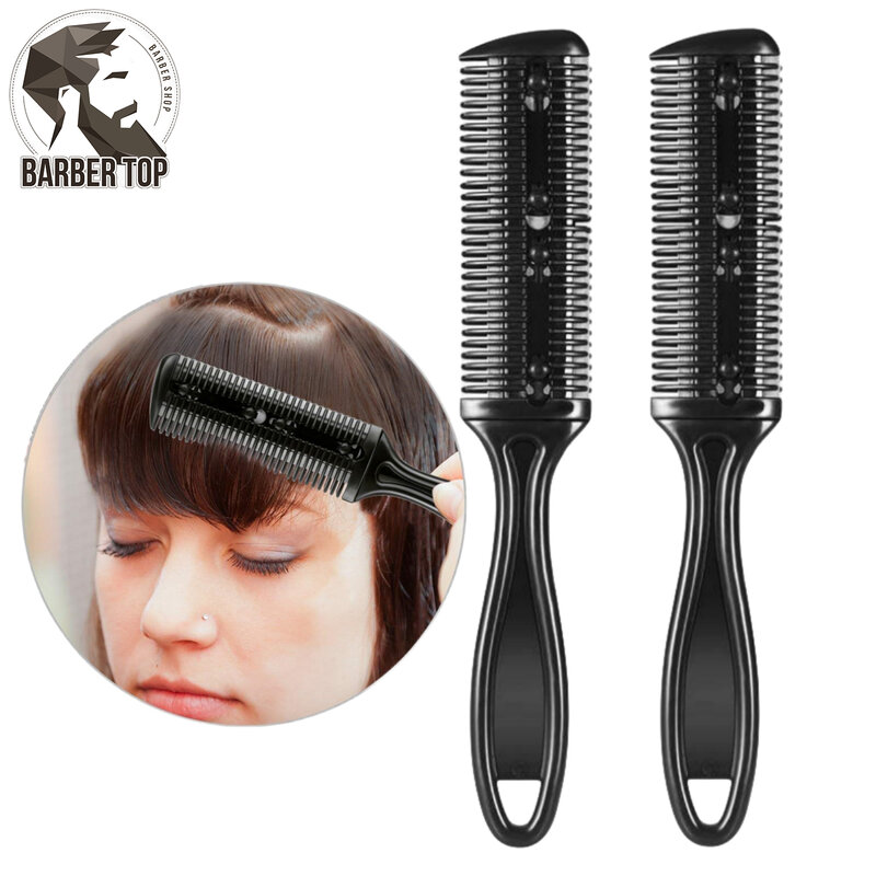 Pettine per tagliare i capelli spazzole per capelli con lame di rasoio tagliacapelli strumento per sfoltire il taglio accessorio per taglierina da barbiere per lo Styling professionale