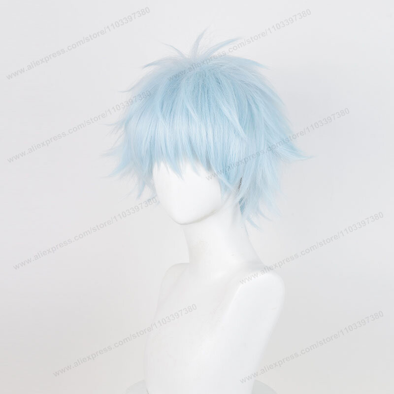 Парик для косплея Okazaki Shinichi, термостойкие синтетические искусственные волосы для мужчин, цвет голубой/пушистый, 30 см, аниме Нана