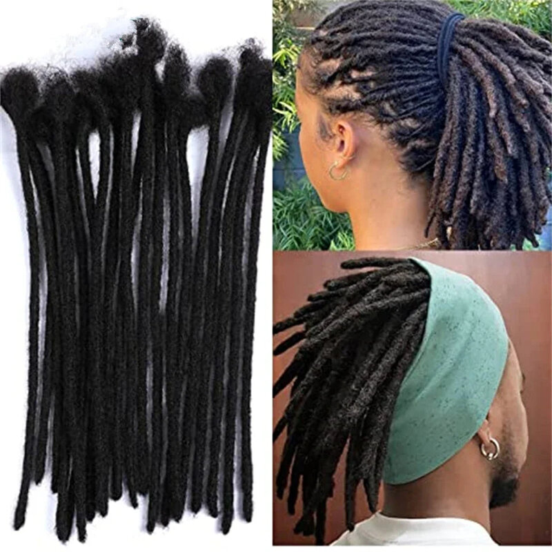Удлинители Dreadlock человеческие волосы для мужчин/женщин вязаные косы органические волосы ужас Loc удлинители 0,4 см 0,6 см искусственные замки крючком