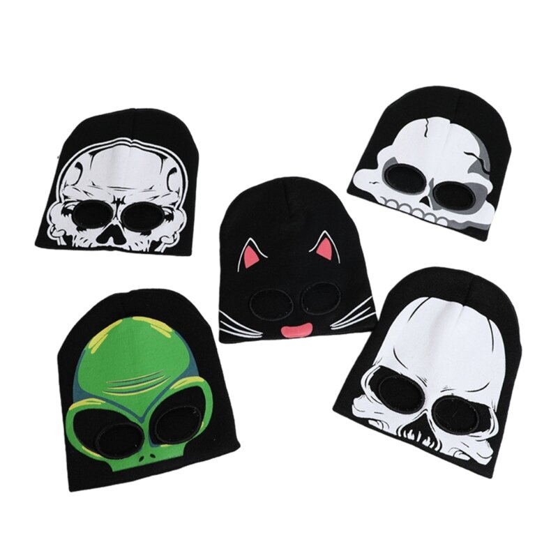 New Halloween Alien Cosplay Party Hats Balaclava Winter Knitted Hats Headgear
