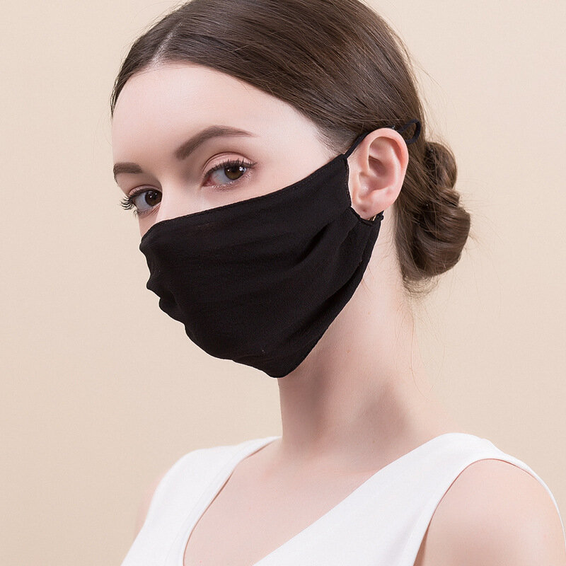 Dwuwarstwowy jedwabna maska przeciwsłoneczna, letni produkt przyjazny dla skóry, oddychający, fajny męski regulowana maska A43863QM
