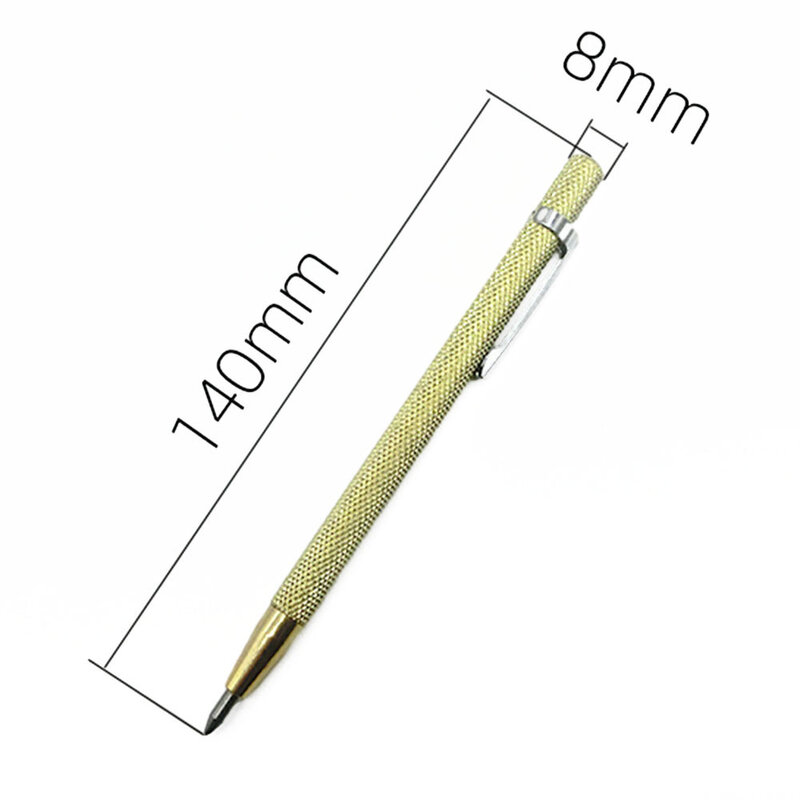 Corte da telha e vidro marcador Pen, Substituição Scribe Pen, durável, Ouro, Prata, Metal