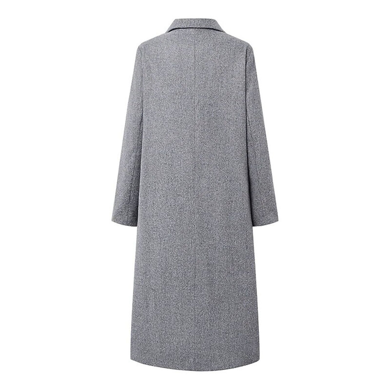 Manteau en laine mi-long pour femme, combinaison de documents monochromes