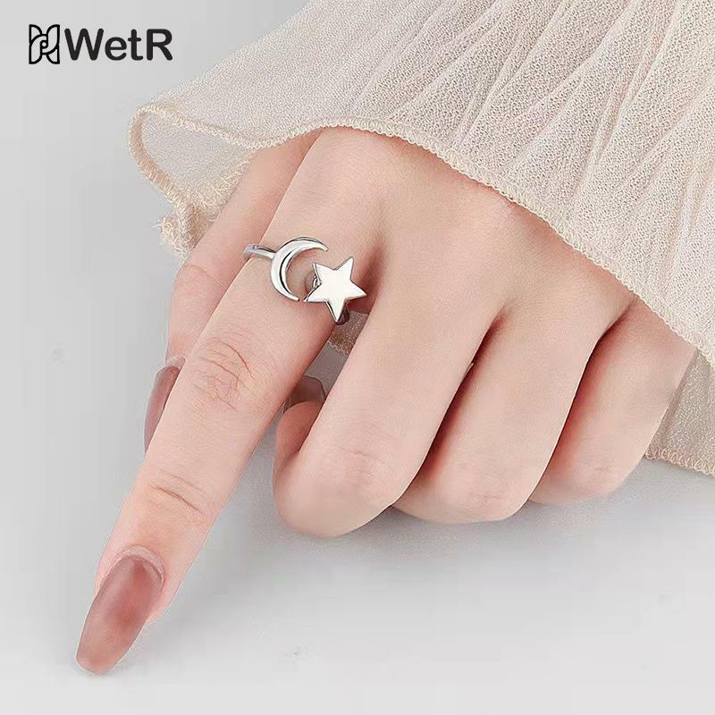 Rotatable Flower Ring For Women Spin Rings Jewelry Opening Adjustable Girl's Gift
