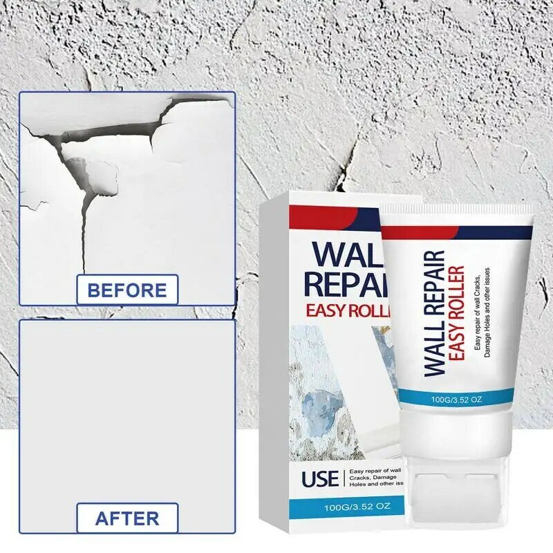 Krim Perbaikan dinding 100g, pasta renovasi agen penambal dinding, tahan air cepat kering desain sikat rol tahan retak