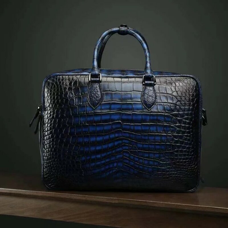 Новое поступление, мужская сумка yingshang, мужская сумочка, дорожная деловая Дорожная сумка из крокодиловой кожи, синяя большая сумка с кисточкой, мужской портфель