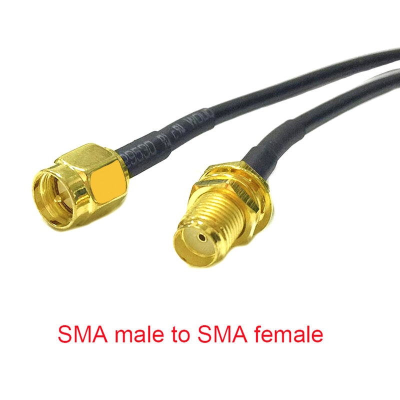 Kabel Ekstensi Antena WIFI SMA Plug Pria Jack Perempuan Lurus Sudut Kanan Adaptor Pigtail RG174 10Cm/20Cm/30Cm/50Cm/100Cm