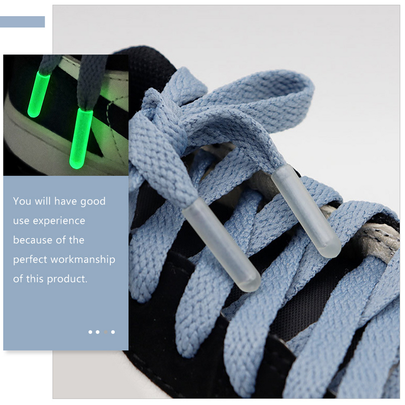 8 buah ujung tali sepatu tali sepatu bercahaya DIY Aksesori perbaikan plastik tali sepatu