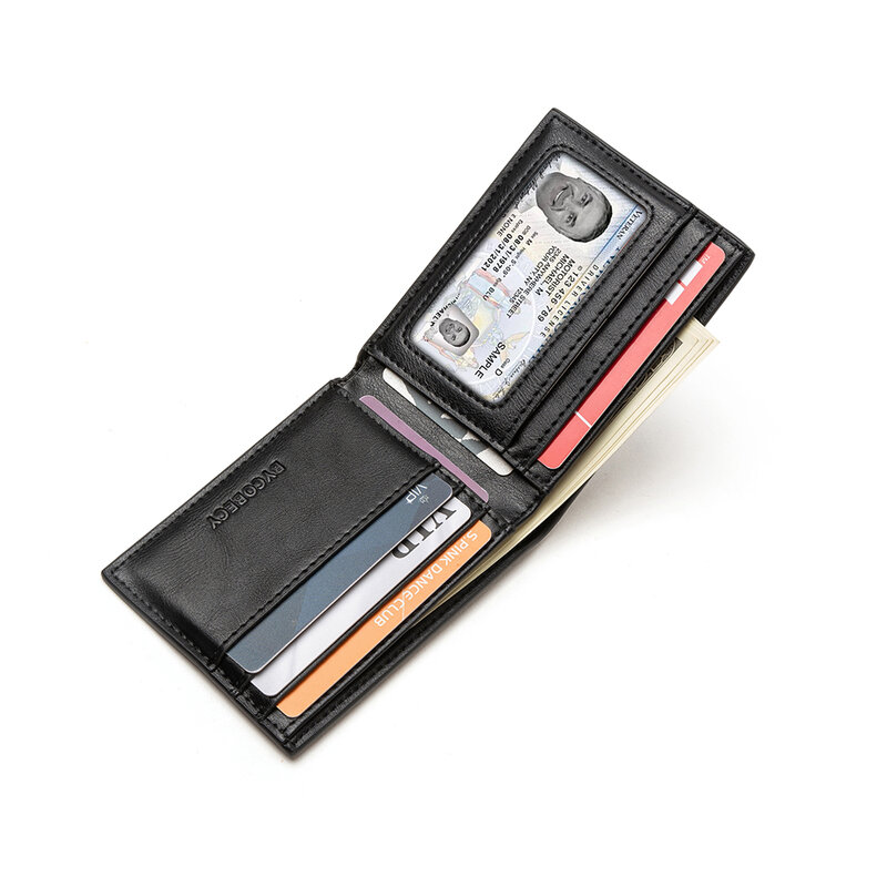 Customized Ultra-thin Men's Wallet Money Clip Carbon Fiber ID Card Holder Wallet RFID Slim Money Clips Bags Purse Cartera Hombre