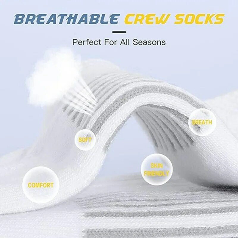 6 Pairs of New Style High-Quality Comfortable Soft Men's Outdoor Gym Socks Large Size Ground-Gripping Football Socks