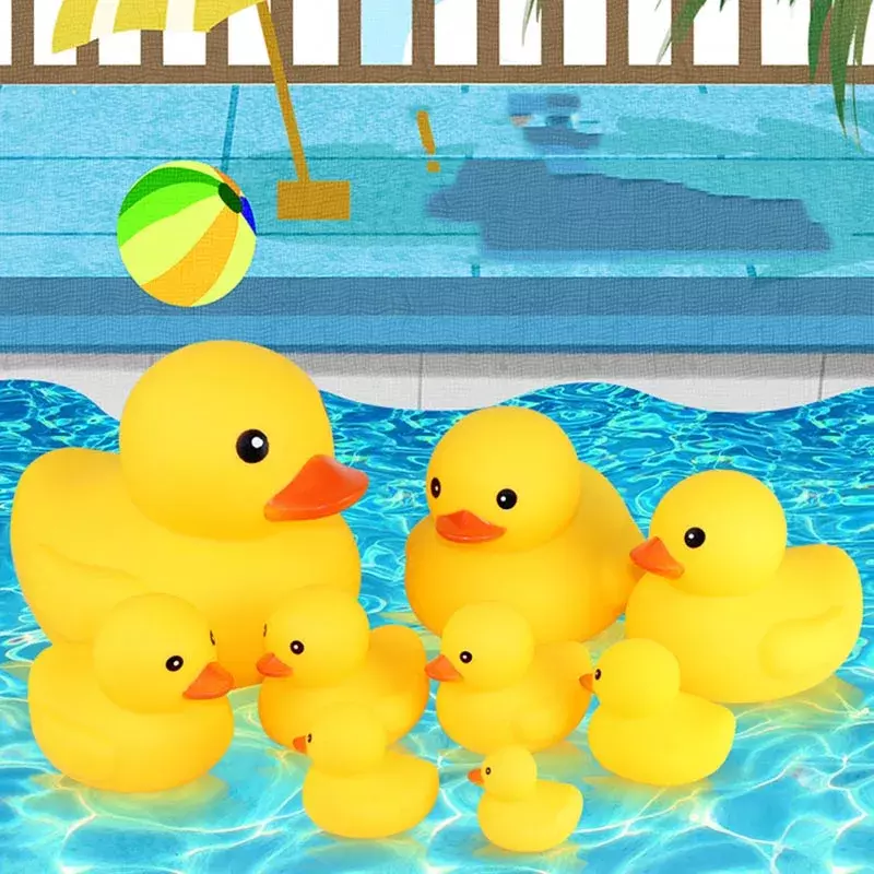 1 szt. Duży żółty kaczka do kąpieli w łazience szczypta do kleju zwana dźwiękiem dzieci rozpryskiwania mała żółta kaczka zabawka zabawki do basenu Super Soaker