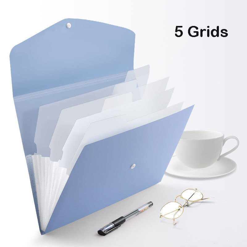 Cartella di File portatile in carta A4 Multi-funzione 5/13 griglie cartella di File Organizer per organi portaoggetti strumenti di archiviazione per documenti da ufficio