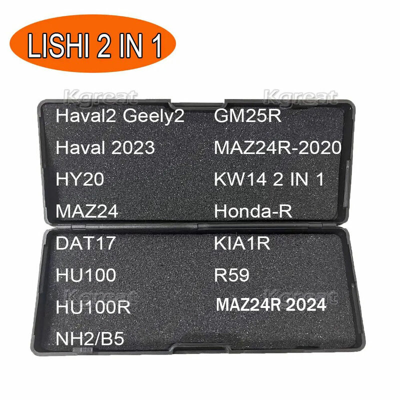 Lishi Tool 2 in 1 per havo2 Geely 2 Haval 2023 HY20 MAZ24 DAT17 HU100 HU100R MAZ24R 2024 GM25R MAZ24R-2020 KW14/KA34 KIA1R R59