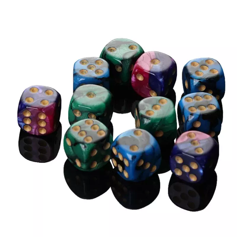 5pcs/set Two Colors Dice Puzzle Board Game Accessory  6 Sided Point Dice Funny Game 16mm