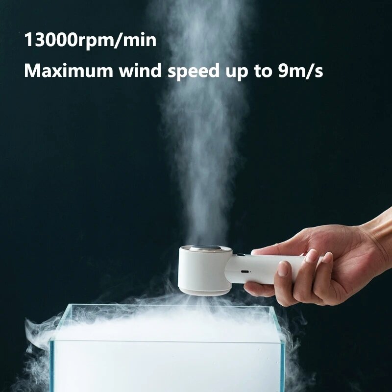 Kipas Turbo genggam portabel, kipas tangan listrik 100 kecepatan angin dapat diatur Mini pribadi 3600mAh dioperasikan baterai
