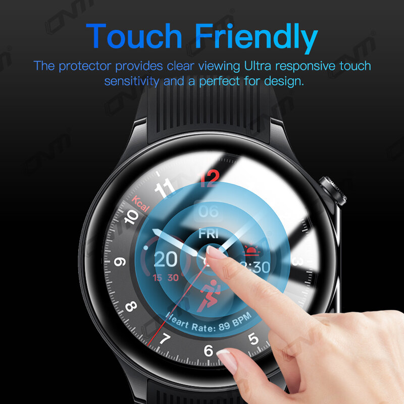 Película protetora anti-risco para relógio OnePlus 2, protetor de tela 5D, smartwatch, não vidro