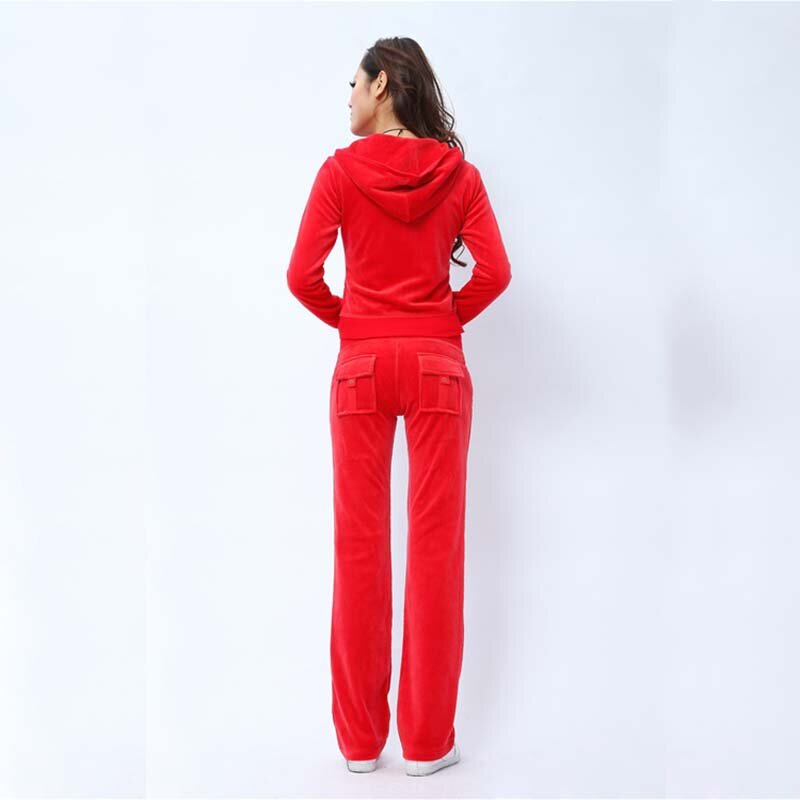 Women's Outfit 2 Piece Set 2024 Spring/Fall Women's Sweatshirt and Pants Suit Fashion Brand Velvet Tracksuit for Women
