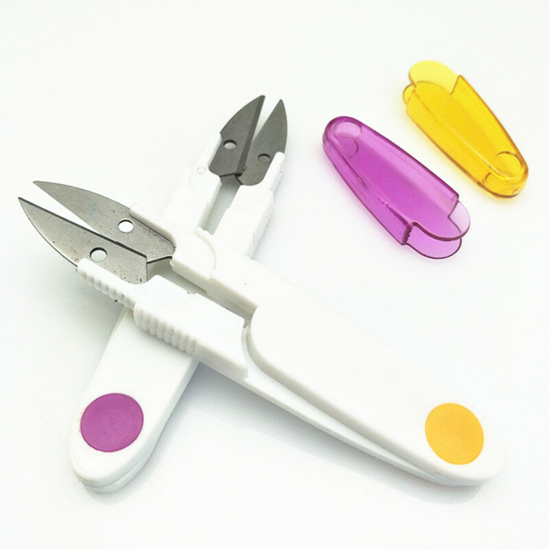 Plastikowa rączka ścieg krzyżykowy krawiectwo nożyce nożyczki do szycia typu U DIY narzędzie rzemieślnicze obcinarki do nitek haftowanie rękodzieło nożyczki