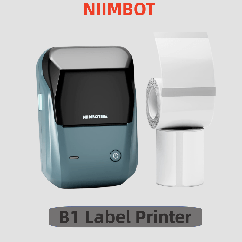 Niimbot เครื่องพิมพ์ฉลาก B1เครื่องพิมพ์ฉลากแบบพกพาเครื่องพิมพ์ฉลากแบบสมาร์ทแบบไร้หมึกเครื่องพิมพ์ความร้อน20-50มม.