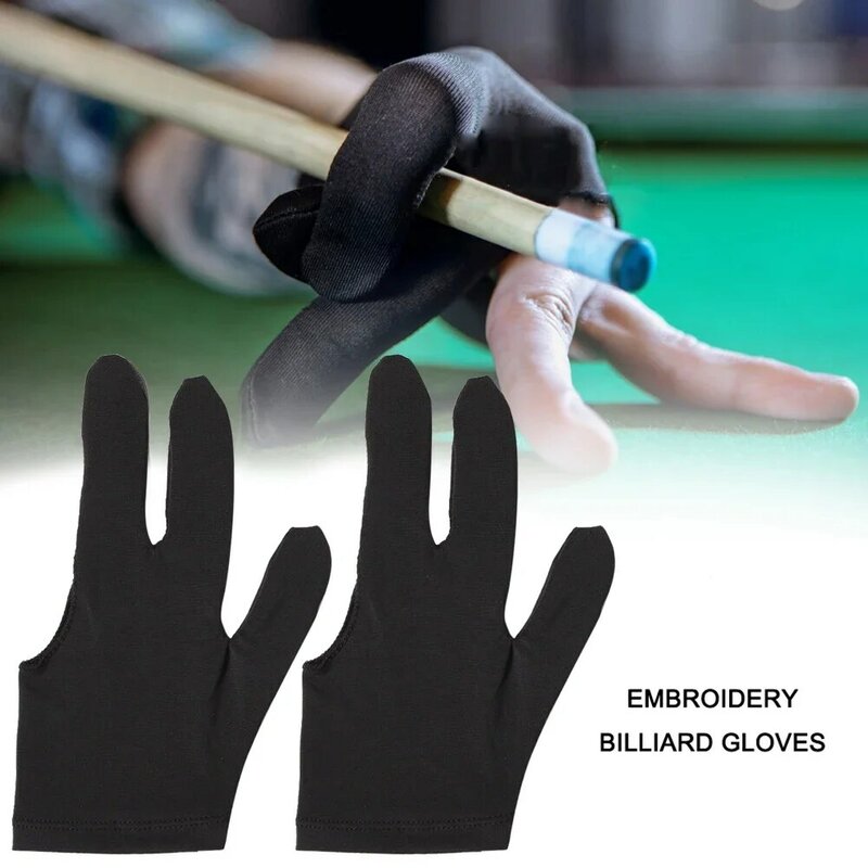 Unisex 3-Finger Snooker Luvas de Bilhar, Protetor de Mão Esquerda e Direita, Pool Cue Mitten, 1 Tamanho, Unisex Sportswear