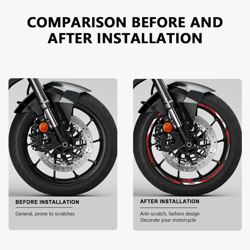 Motorcycle Wheel Sticker Waterproof Decals for Honda NT 1100 NT1100 Accessories 2022 2023 2024 17 Inches Rim Stickers