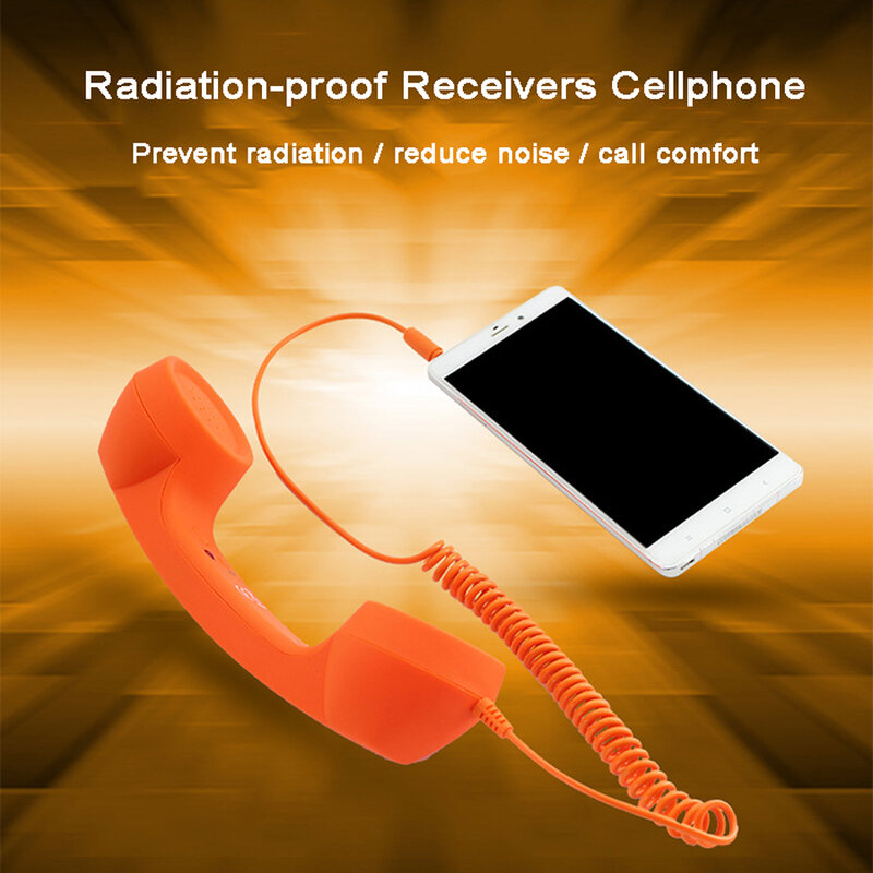 Novo receptor de telefone antirradiação, aparelho celular retrô com microfone, 3.5mm, para iphone, xiaomi e huawei