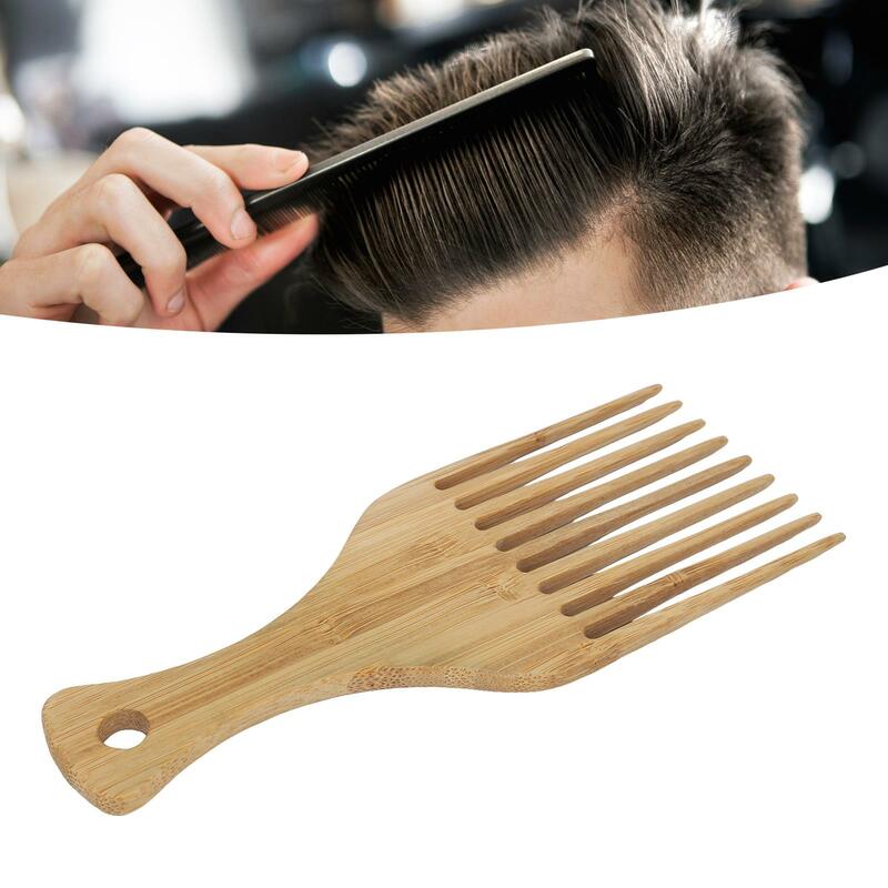 Wide Tooth Hair Pick Comb with Comfortable Handle - Scalp Massage & Frizz Smoothing Tool
