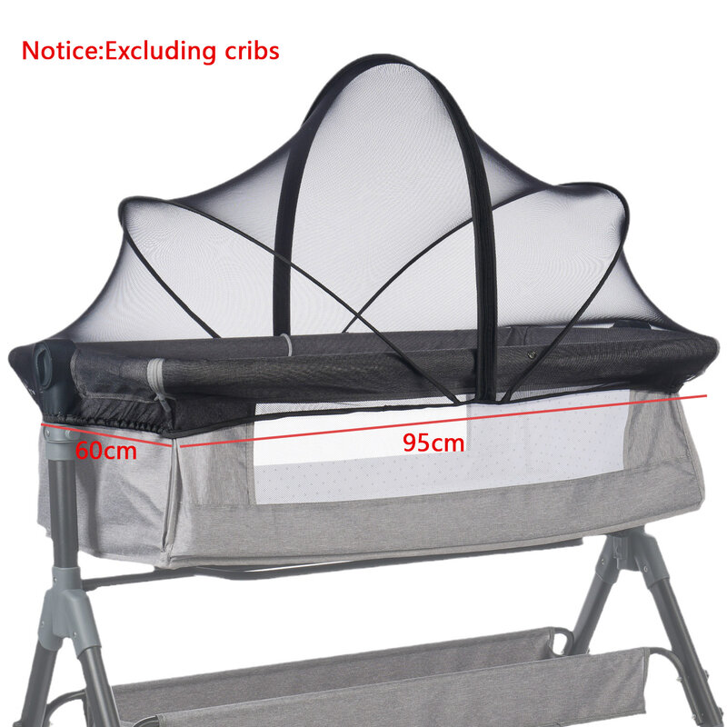 Jaring nyamuk untuk tempat tidur bayi Universal empat musim bayi baru lahir dapat dilepas ventilasi portabel dapat dilipat pelindung boks bayi terenkripsi