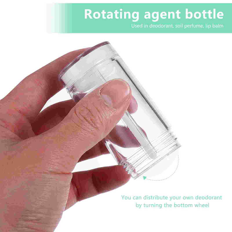 6 Pcs Deodorant Rotating Bottle Empty Container Twist-up Tube Plastic Holder Round