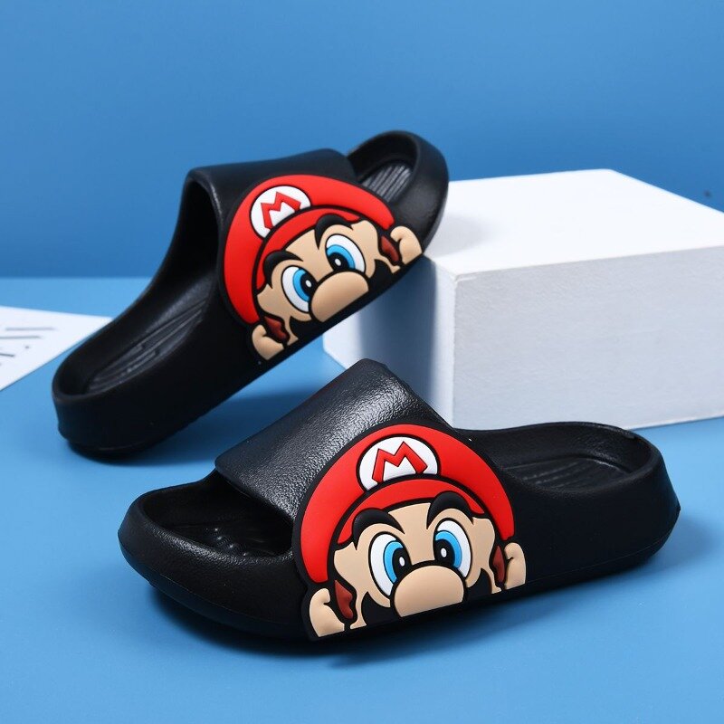 Super Mario Bros nuovo genitore-figlio di bell'aspetto simpatico cartone animato casa morbida, confortevole, traspirante e conveniente pantofole antiscivolo
