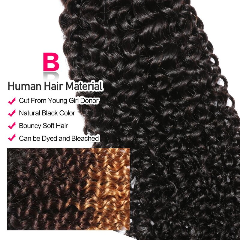 Pacotes de cabelo humano encaracolado não processados brasileiros, Kinky Pixie Curls, Weave Only Virgin Extension, pequenas espirais, 10A, 3B, 3C