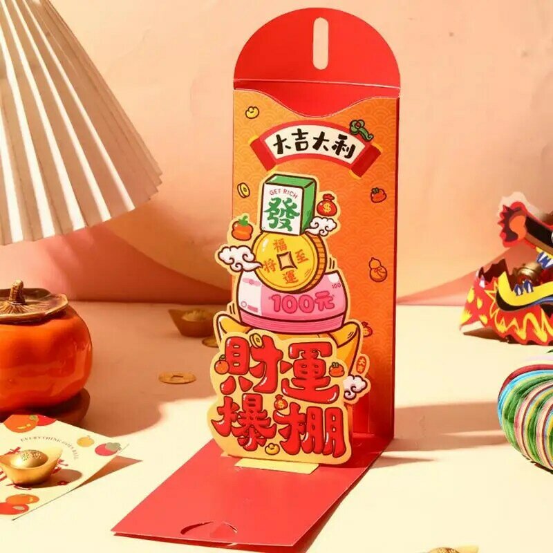 행운의 돈 봉투 가방, 중국 용, 새해 빨간 주머니, 전통 용수철 축제, 친구 가족 선물, 3D, 2024