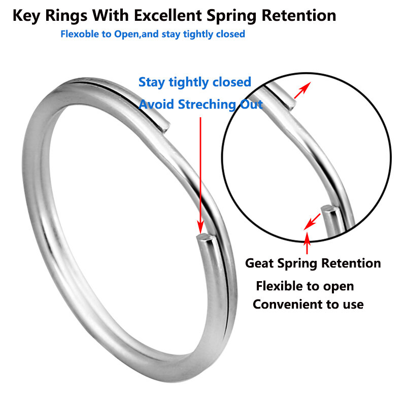 1Pack/lot Silver Plated Metal Key Rings Split Key Chain Keyfob Key Holder Rings For Women Men DIY Key Ring Accessories Wholesale