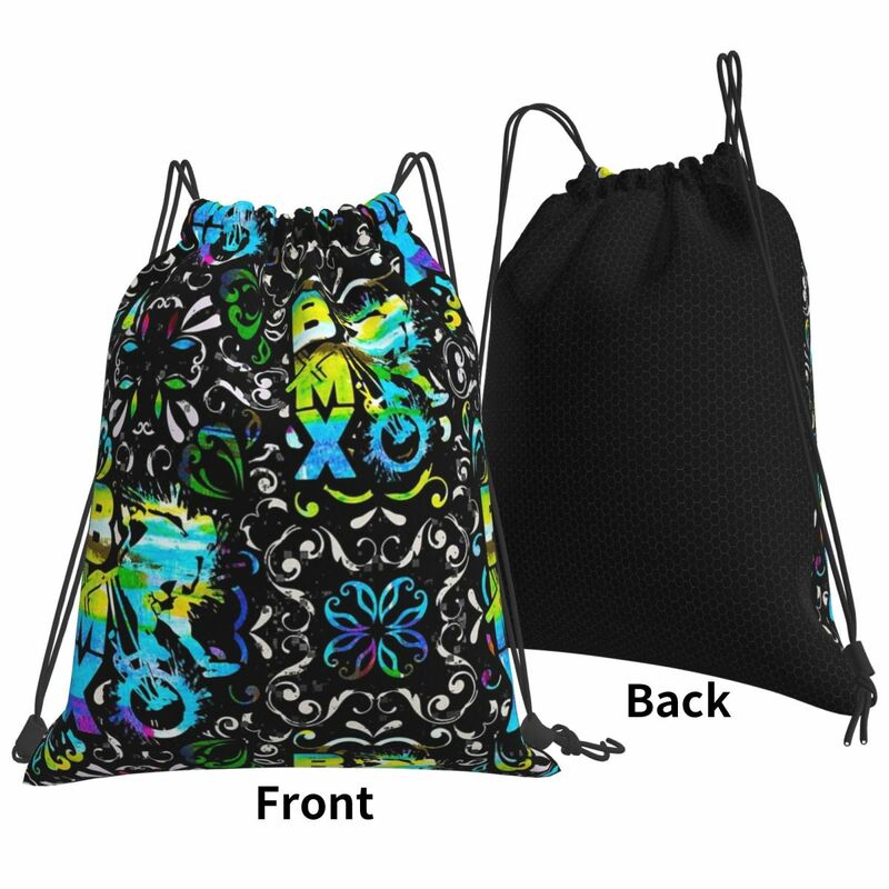 Bmxフリースタイルパターンバックパック、巾着袋、バンドルポケット、スポーツバッグ、ブックバッグ、旅行、学生