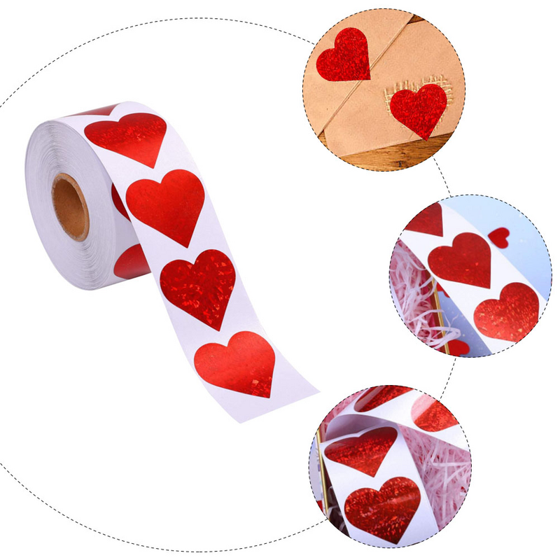 500PcsMerry naklejki w kształcie naklejki świąteczne/rolki w kształcie serca etykieta samoprzylepna torebka na pakowanie prezentów weselne na walentynki