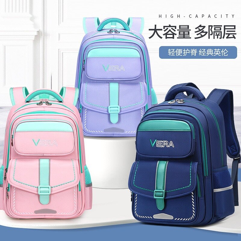 British Style Schoolbag for Primary Students Large Capacity Waterproof School Backpack Spine Protection Kids Backpacks Book Bags