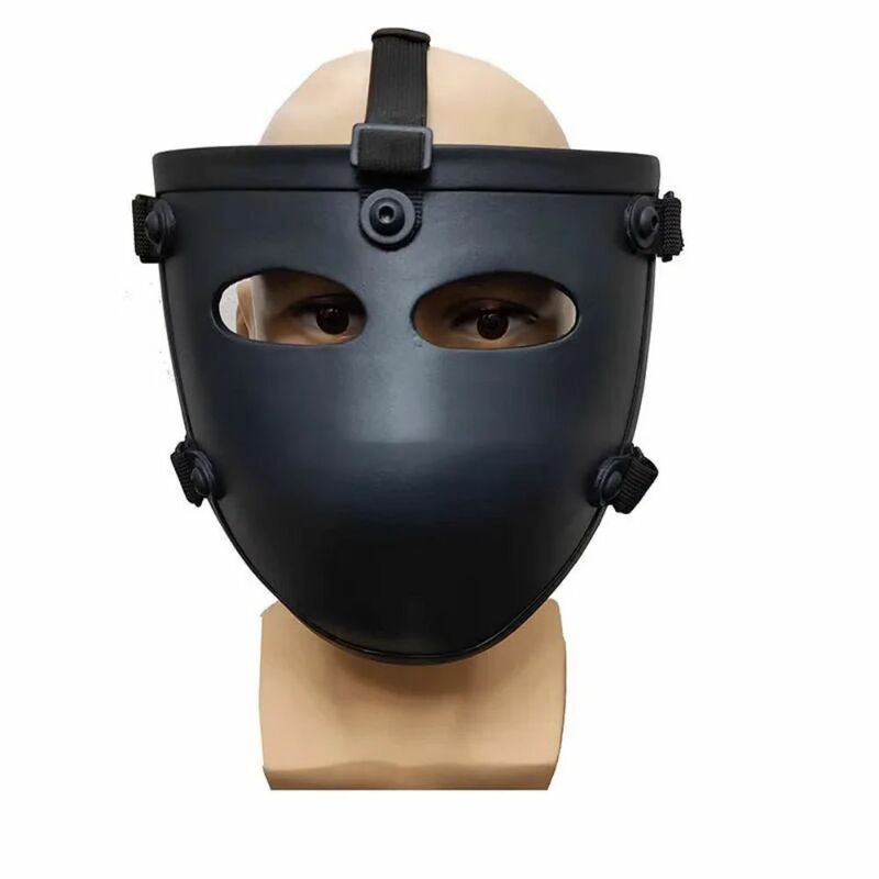 Penutup wajah hitam Visor balistik NIJ IIIA Aramid ringan ISO asli masker anti peluru pelindung setengah wajah AK47