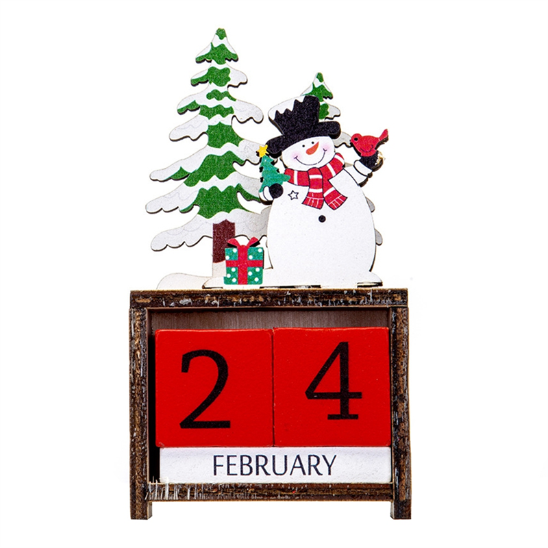 Merry Christmas Painted Santa Calendar for Countdown Calendar Snowman