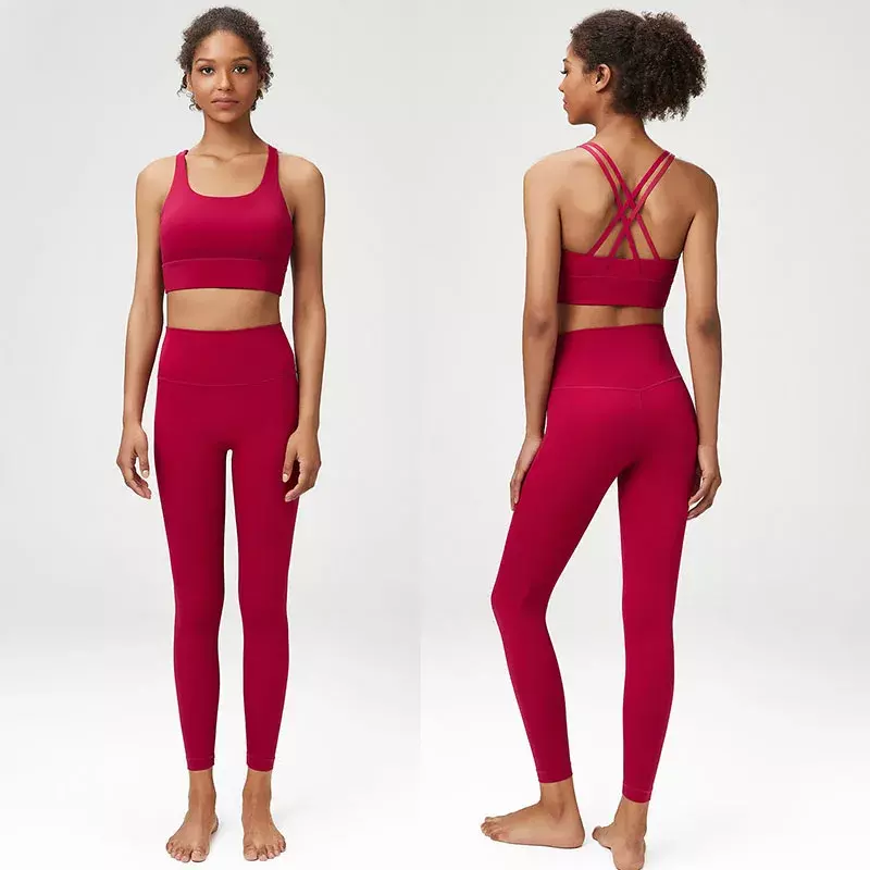 Nowe damskie komplet garniturów do jogi, ponadgabarytowe komplet garniturów sportowe i strój do fitnessu