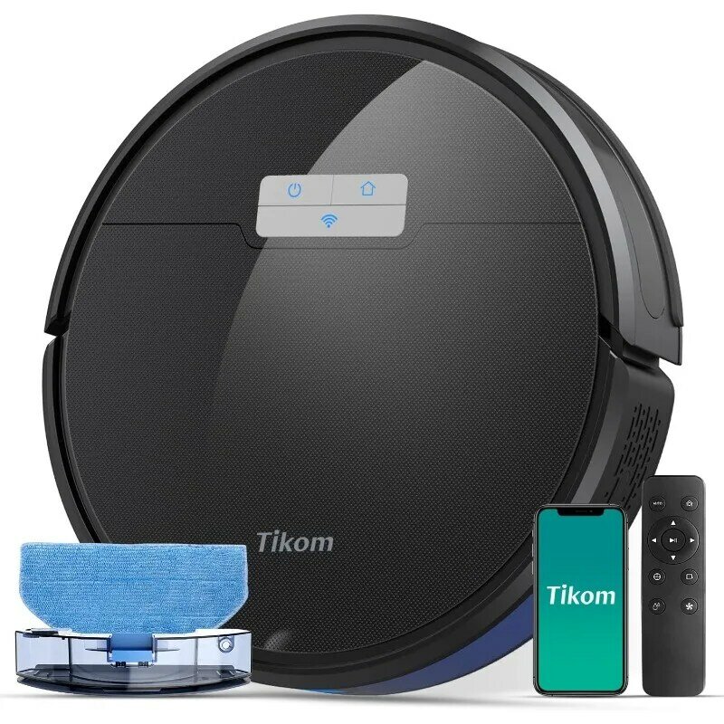 Tikom G8000 Pro Robot Vacuum and Mop Combo, 4500Pa Suction, 150Mins Max, Robotic Vacuum Cleaner with Self-Charging