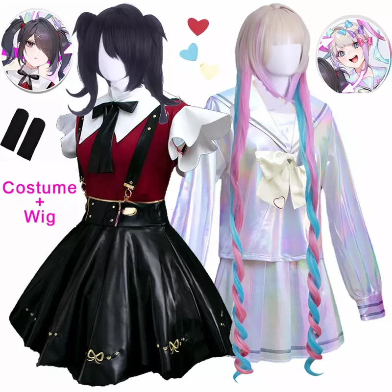 Disfraz de Cosplay de Anime para niña, conjunto de falda de cuero, uniforme JK, Abyss, KAngel, Ame Chan