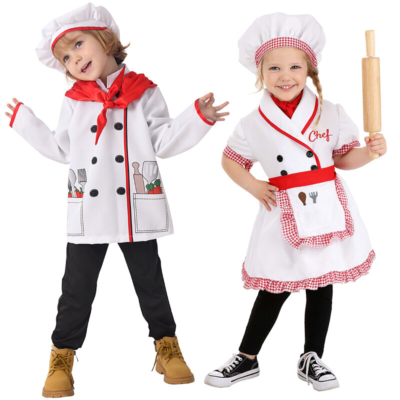 Dziecięcy lekarz szef kuchni kostium dziecko fartuch szefa kuchni dla chłopców dziewcząt gotować strój
