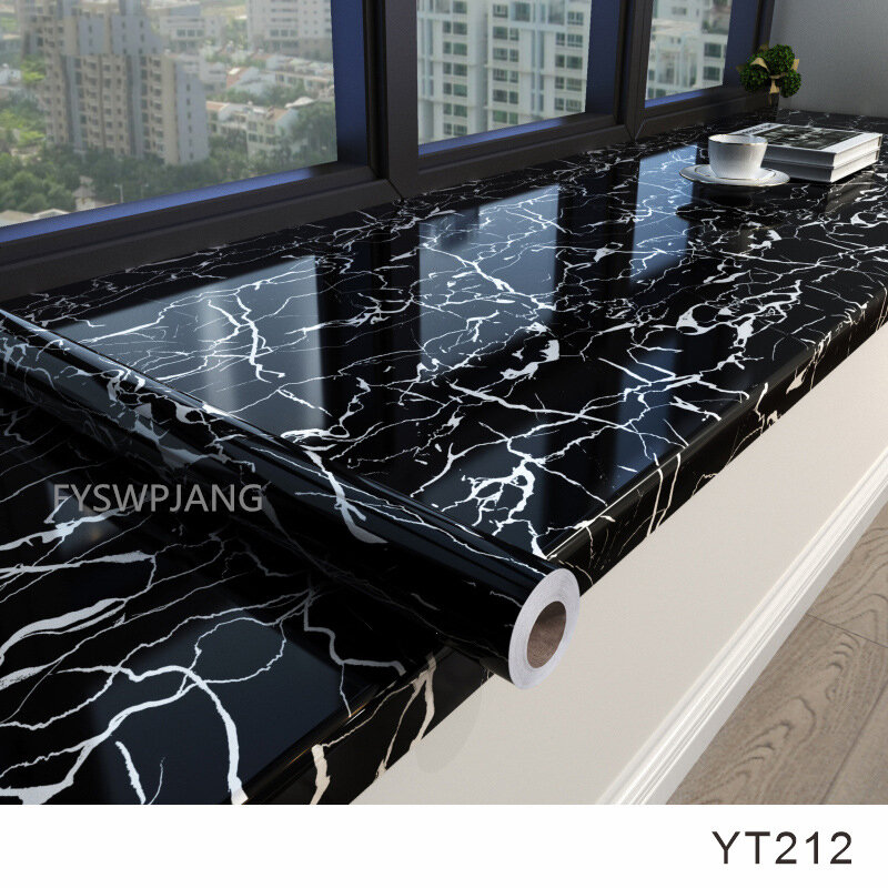 Marmor-Küchen-Aufkleber Tapete wasserdicht und ölbeständig und Herd-TV-Hintergrund Aluminiumfolie selbstklebende Wandaufkleber Badezimmer-Fliesen-Aufkleber